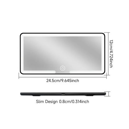 Fccemc Car Sun Visor Makeup Mirror LED Touch Screen Adjustable Brightness Auto Interior Makeup HD Mirror Charging Vanity Mirror